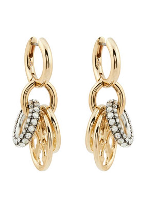 Tory Burch Kolczyki Miller Pave Interlocking Earring 160179 Złoty. Materiał: metalowe. Kolor: złoty