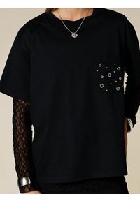Sinsay - Koszulka z krótkim rękawem - czarny. Kolor: czarny. Długość rękawa: krótki rękaw. Długość: krótkie #1