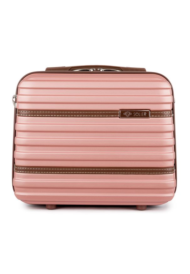 Solier - Kuferek podróżny mały ABS STL957 różowy. Kolor: różowy. Materiał: materiał