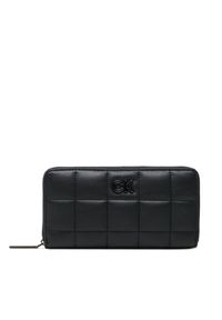 Calvin Klein Duży Portfel Damski Re-Lock Quilt Wallet Lg K60K610494 Czarny. Kolor: czarny. Materiał: skóra