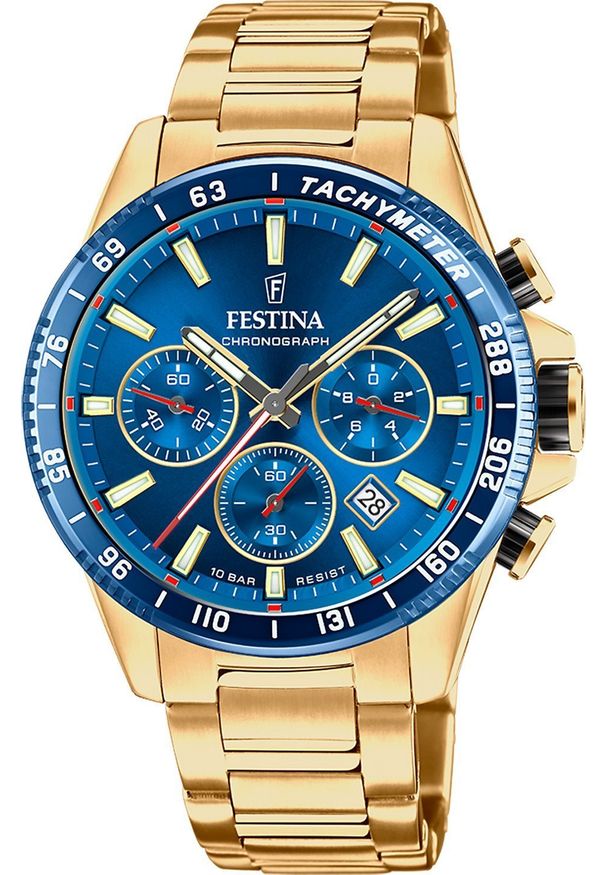 Zegarek Festina Zegarek męski Festina F20634-3 złoty. Kolor: złoty