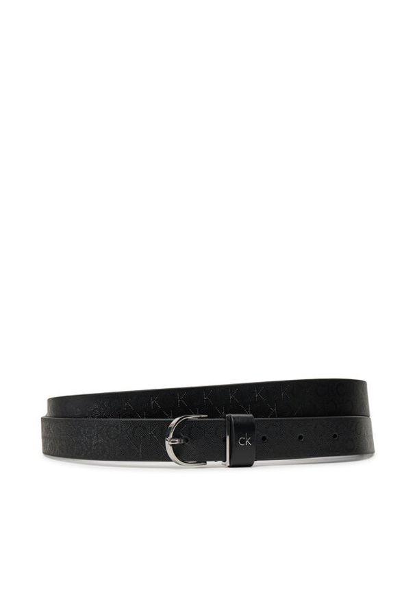 Calvin Klein Pasek Damski Ck Metal Round Buckle 2.5_Mono K60K613150 Czarny. Kolor: czarny. Materiał: skóra