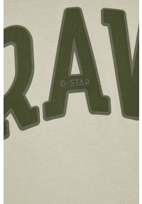 G-Star RAW - G-Star Raw t-shirt bawełniany kolor beżowy z nadrukiem. Kolor: zielony. Materiał: bawełna. Wzór: nadruk #5