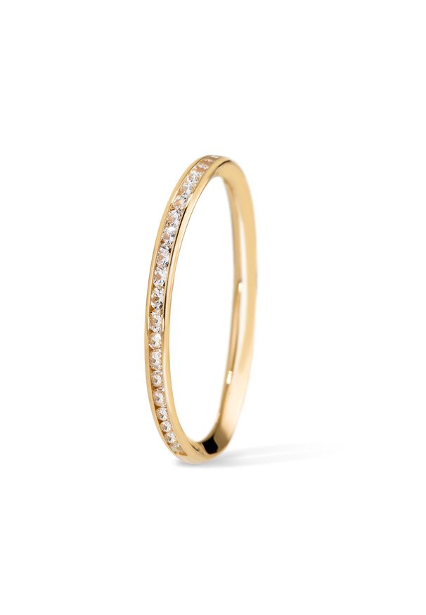 W.KRUK Wyjątkowy Pierścionek Złoty - złoto 375, Cyrkonia - ZRC/PC10. Materiał: złote. Kolor: złoty. Kamień szlachetny: cyrkonia