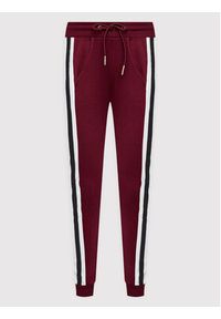 Urban Classics Spodnie dresowe College Contrast TB2453 Bordowy Regular Fit. Kolor: czerwony. Materiał: dresówka, bawełna