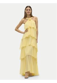 Vero Moda Sukienka wieczorowa Felicia 10295237 Żółty Slim Fit. Kolor: żółty. Materiał: syntetyk. Styl: wizytowy #7