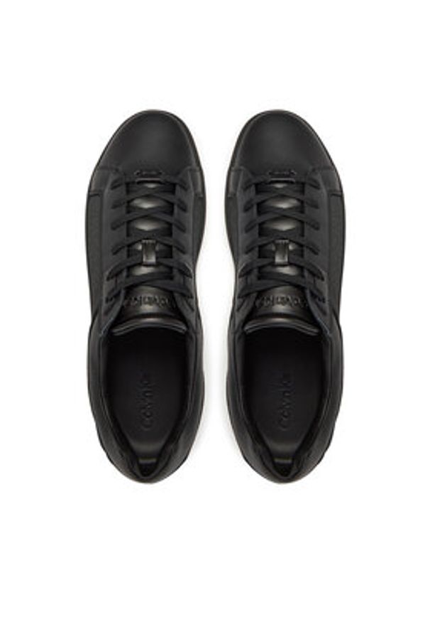 Calvin Klein Sneakersy Low Top Lace Up Eyelet Jaq Mono HM0HM01815 Czarny. Kolor: czarny. Materiał: skóra