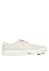 TOMMY HILFIGER - Tommy Hilfiger Tenisówki Hi Vulc Street Canvas FM0FM05515 Beżowy. Kolor: beżowy. Materiał: materiał. Styl: street