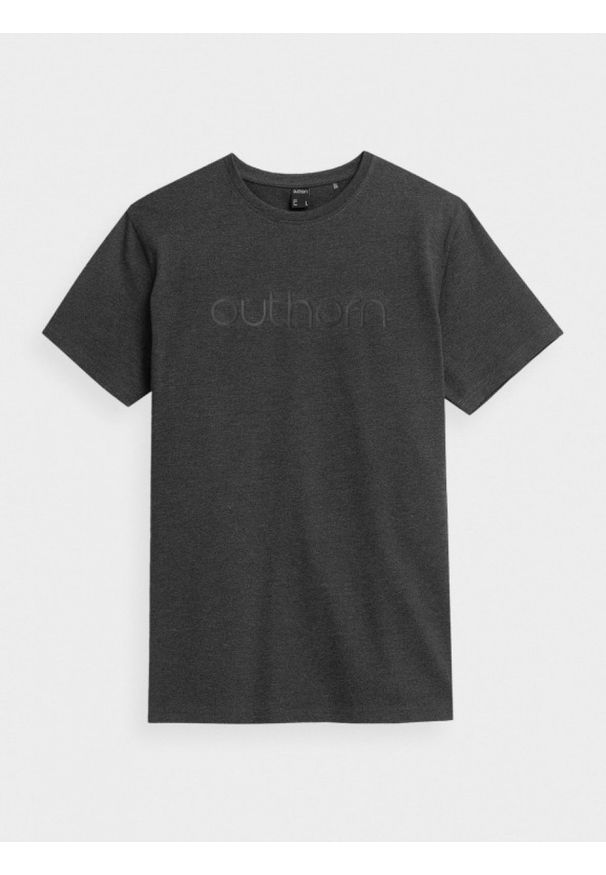 outhorn - T-shirt z nadrukiem męski. Materiał: bawełna, jersey, materiał. Wzór: nadruk