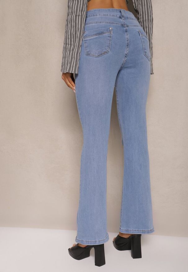 Renee - Niebieskie Dzwony Jeansy High Waist Mevellea. Okazja: na co dzień. Stan: podwyższony. Kolor: niebieski. Styl: sportowy, casual, klasyczny