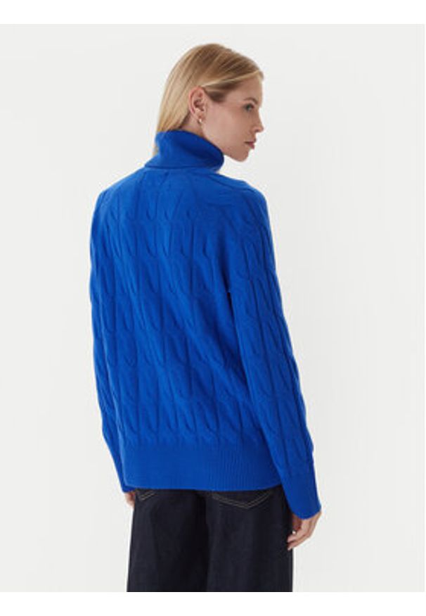 TOMMY HILFIGER - Tommy Hilfiger Golf WW0WW46791 Niebieski Regular Fit. Typ kołnierza: golf. Kolor: niebieski. Materiał: wełna