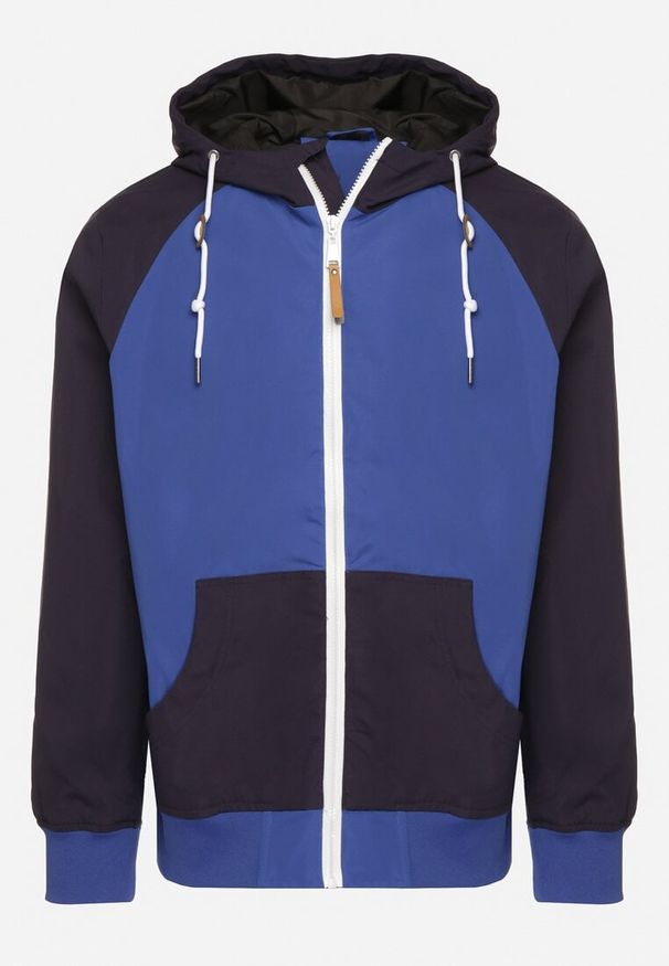 Born2be - Niebieska Kurtka Wiatrówka z Kapturem i Ociepleniem Nevelaera. Okazja: na co dzień. Typ kołnierza: kaptur. Kolor: niebieski. Materiał: jeans, materiał. Sezon: wiosna, jesień. Styl: casual, klasyczny, sportowy