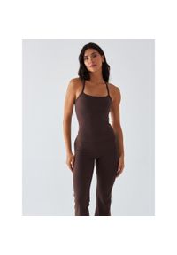 BESHAPED - Top Sportowy BeShaped Morning Dew. Kolor: brązowy. Materiał: nylon, elastan. Sport: bieganie #1