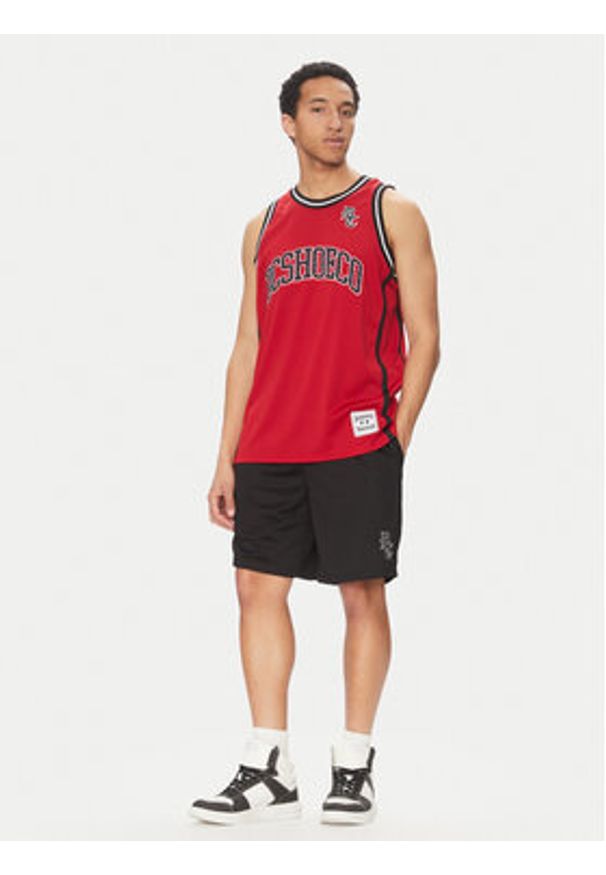 DC Tank top ADYKT03257 Czerwony Regular Fit. Kolor: czerwony. Materiał: syntetyk