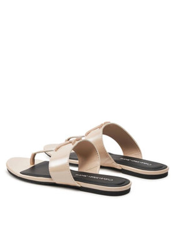 Calvin Klein Jeans Japonki Flat Sandal Slide Toepost Mg Met YW0YW01342 Różowy. Kolor: różowy. Materiał: skóra