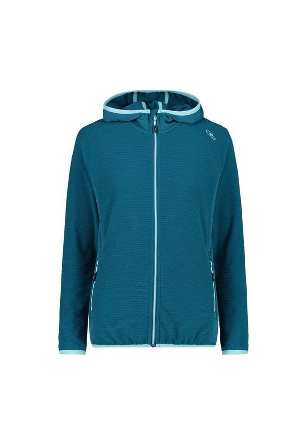 Polar z kapturem dla kobiet CMP. Typ kołnierza: kaptur. Kolor: niebieski. Materiał: polar. Sport: turystyka piesza