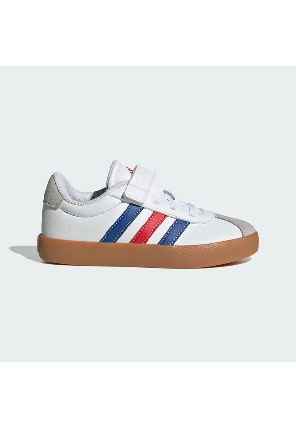 Adidas - Buty VL Court 3.0 Skateboarding Kids. Okazja: na co dzień. Kolor: czerwony, niebieski, wielokolorowy, biały. Materiał: zamsz. Wzór: gładki. Sport: skateboard