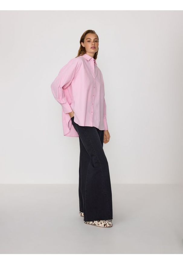 Reserved - Koszula z bawełny - różowy. Kolor: różowy. Materiał: bawełna