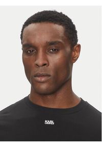 Karl Lagerfeld - KARL LAGERFELD T-Shirt 755058 552235 Czarny Regular Fit. Typ kołnierza: dekolt w karo. Kolor: czarny. Materiał: bawełna #5