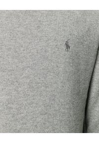Ralph Lauren - RALPH LAUREN - Sweter z wełny merino. Kolor: szary. Materiał: wełna. Wzór: haft, aplikacja. Styl: klasyczny #2