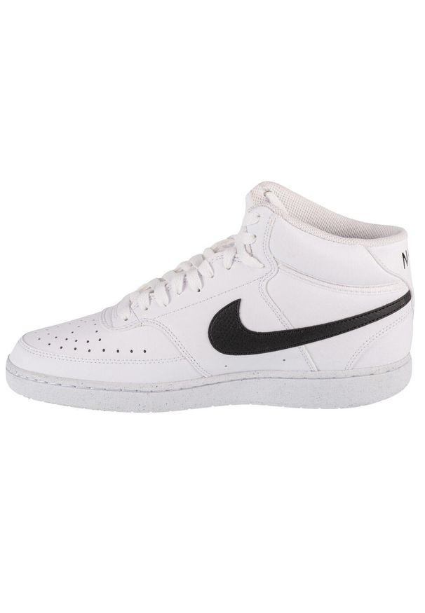 Buty do chodzenia męskie Nike Court Vision Mid NN. Zapięcie: sznurówki. Kolor: biały, czarny, wielokolorowy, pomarańczowy, brązowy. Materiał: skóra, syntetyk, tkanina, materiał. Szerokość cholewki: normalna. Model: Nike Court. Sport: turystyka piesza