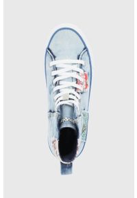 Desigual Tenisówki damskie. Nosek buta: okrągły. Zapięcie: sznurówki. Kolor: niebieski. Materiał: guma. Szerokość cholewki: normalna #4