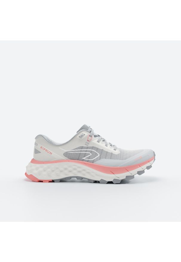 KIPRUN - Buty do biegania w terenie damskie Kiprun MT Cushion 2. Kolor: czerwony, różowy, szary, wielokolorowy, biały. Materiał: kauczuk, materiał. Szerokość cholewki: normalna. Sport: bieganie