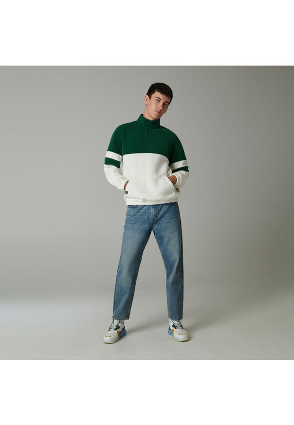 Sinsay - Bluza polarowa - Zielony. Kolor: zielony. Materiał: polar