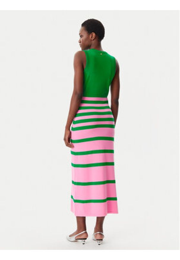 LOLA CASADEMUNT Sukienka dzianinowa LS2516005 Zielony Slim Fit. Kolor: zielony. Materiał: syntetyk, wiskoza