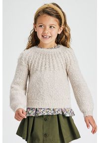 Mayoral Sweter dziecięcy kolor kremowy. Okazja: na co dzień. Kolor: beżowy. Materiał: dzianina. Wzór: gładki. Styl: casual