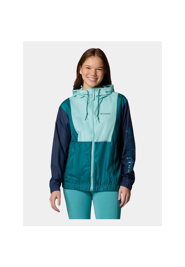 columbia - Wiatrówka damska Columbia Lily Basin II. Kolor: zielony, czarny, wielokolorowy. Materiał: softshell. Sport: turystyka piesza