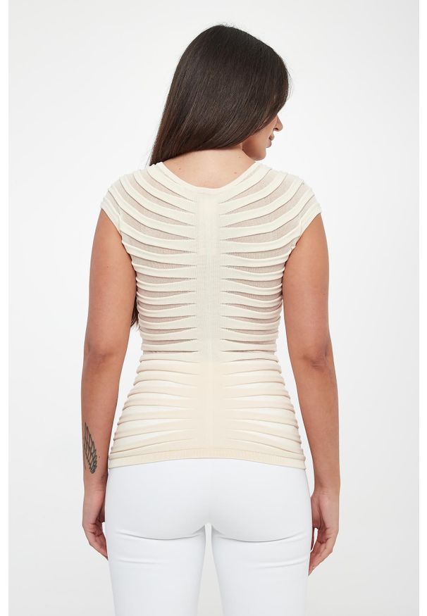 Elisabetta Franchi - Bluzka damska z tiulu ELISABETTA FRANCHI. Materiał: tiul