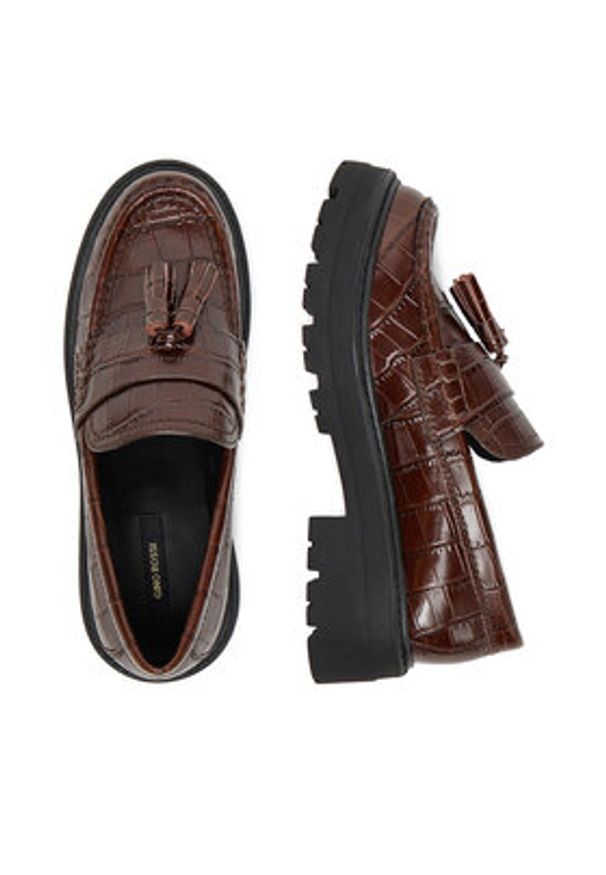 Gino Rossi Loafersy EO-HOX-12036 Brązowy. Kolor: brązowy. Materiał: skóra