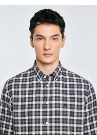 Big-Star - Koszula męska bawełniana w kratę czarna Gibbineros 906. Okazja: na co dzień. Kolor: czarny. Materiał: bawełna. Wzór: haft, kratka, gładki. Styl: klasyczny, casual #5