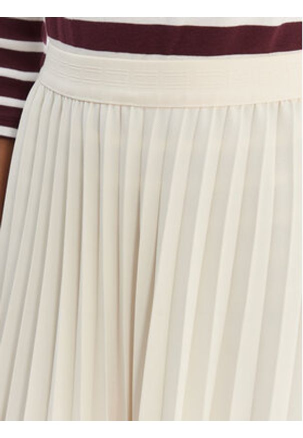 TOMMY HILFIGER - Tommy Hilfiger Spódnica plisowana WW0WW48538 Écru Regular Fit. Materiał: syntetyk