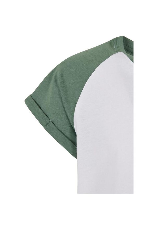 Urban Classics - T-shirt Dla Dziewczynki Kontrastowa Raglanowa 2pak. Kolor: biały, zielony, wielokolorowy, brązowy. Długość rękawa: raglanowy rękaw