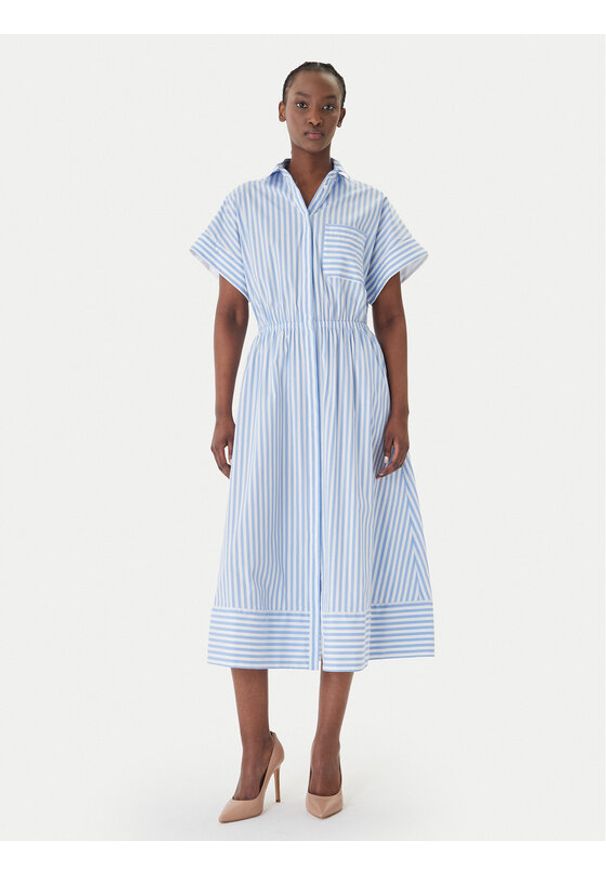 JOOP! Sukienka koszulowa Donika 30101379 Błękitny Regular Fit. Kolor: niebieski. Materiał: bawełna. Typ sukienki: koszulowe