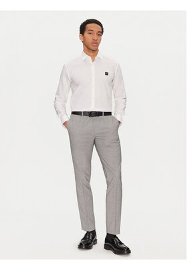 Hugo - HUGO Koszula Ermo 50505315 Biały Slim Fit. Kolor: biały. Materiał: bawełna