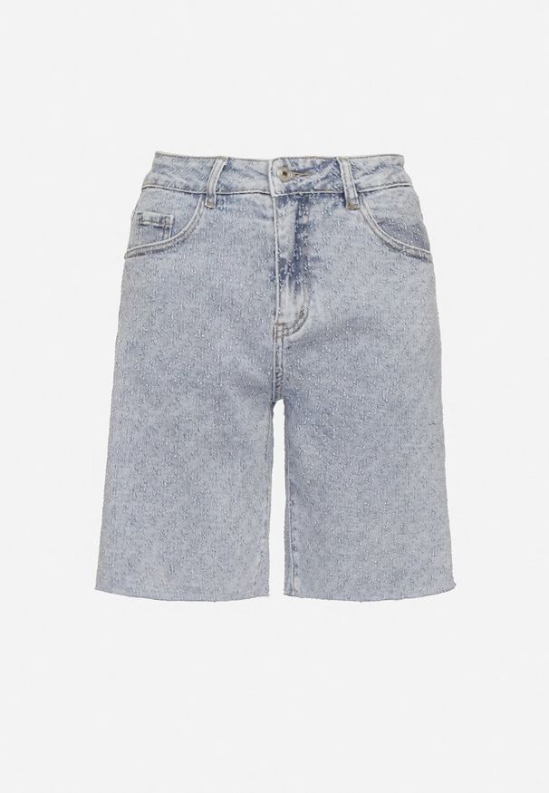 Born2be - Jasnoniebieskie Szorty Jeansowe z Wysokim Stanem z Bawełny przed Kolano Neliyana. Okazja: na co dzień. Stan: podwyższony. Kolor: niebieski. Materiał: jeans, bawełna. Styl: klasyczny, casual