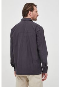 Rains kurtka 18690 Woven Shirt kolor czarny przejściowa. Okazja: na co dzień. Kolor: czarny. Materiał: materiał. Wzór: gładki. Styl: casual #7