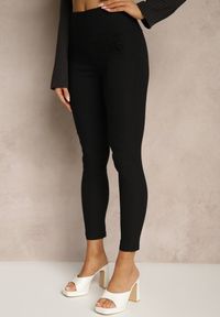 Renee - Czarne Spodnie Skinny High Waist Kolanira. Okazja: na co dzień. Stan: podwyższony. Kolor: czarny. Styl: sportowy, casual #4