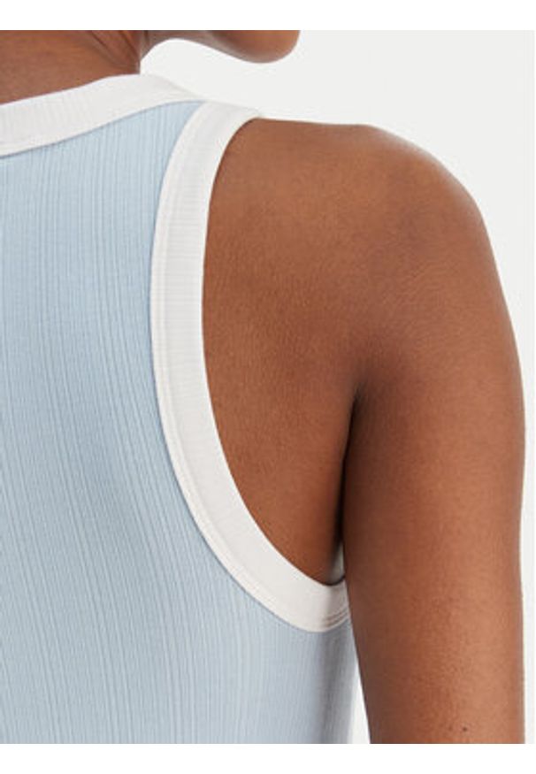 Guess Jeans Top W6GPZ8 KF641 Błękitny Slim Fit. Kolor: niebieski. Materiał: bawełna