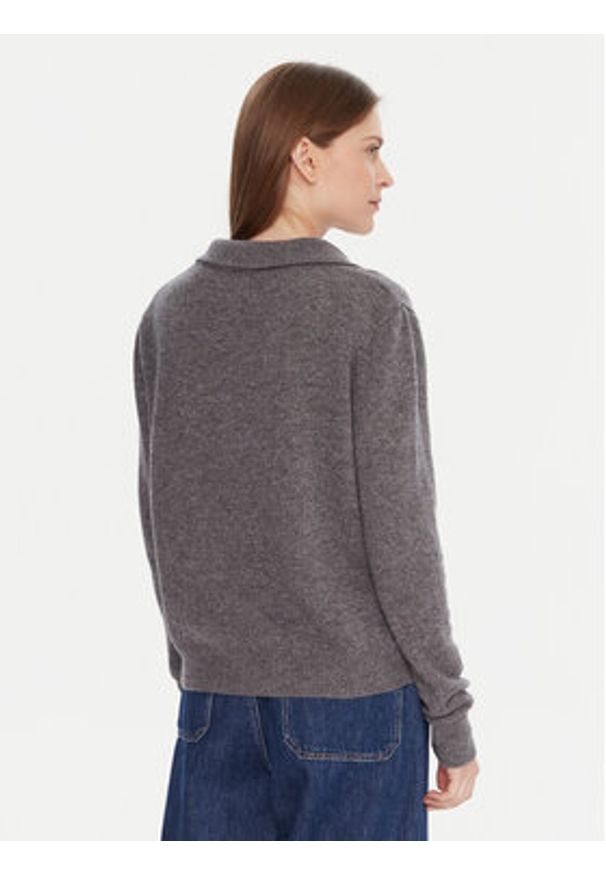 Kontatto Sweter 3M0977C Szary Regular Fit. Kolor: szary. Materiał: wełna