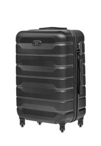 Ochnik - Komplet walizek na kółkach 19''/24''/28''. Kolor: czarny. Materiał: guma, poliester, materiał, kauczuk #5