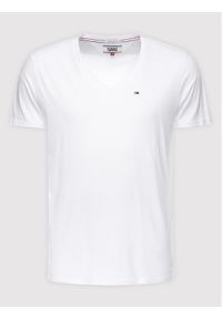 Tommy Jeans T-Shirt DM0DM04410 Biały Regular Fit. Kolor: biały. Materiał: bawełna