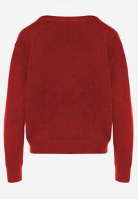 Born2be - Bordowy Rozpinany Kardigan z Dodatkiem Kaszmiru Vetirira. Okazja: na co dzień. Kolor: czerwony. Materiał: kaszmir. Styl: casual, klasyczny #6