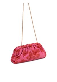 Kazar - Różowa torebka pouch bag w kwiaty. Kolor: różowy. Wzór: kwiaty. Materiał: skórzane. Rodzaj torebki: do ręki #9