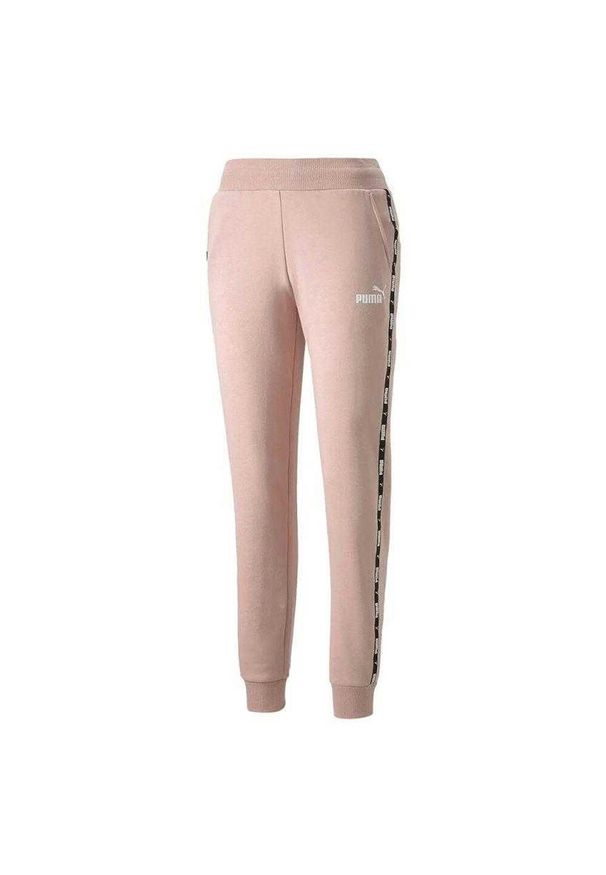 Puma - Spodnie Do Joggingu Damskie Power Tape. Kolor: różowy. Materiał: dresówka. Sport: bieganie