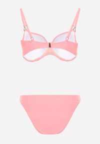 Born2be - Beżowe Bikini z Marszczonym Biustonoszem i Figami Kąpielowymi z Cyrkoniami Kaliasa. Kolekcja: plus size. Kolor: beżowy. Długość: długie. Wzór: aplikacja #2