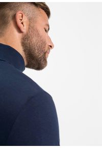 bonprix - Shirt z długim rękawem i golfem, z czystej bawełny. Typ kołnierza: golf. Kolor: niebieski. Materiał: bawełna. Długość rękawa: długi rękaw. Długość: długie #3